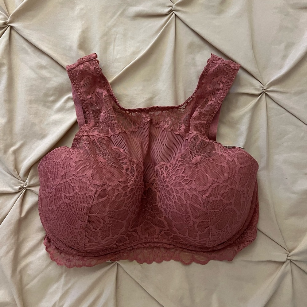 Pink by Victorias Secret Lace Push Up Bralette L-DD NWT